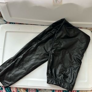 SHEIN Tall Split Hem PU Leather Skinny Pants